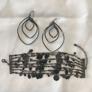 Earring/Bracelet pewter set